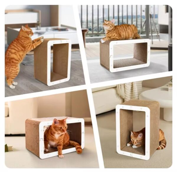White spliced cat scratching board