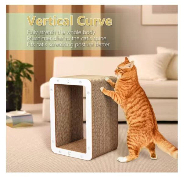 White spliced cat scratching board - Image 3