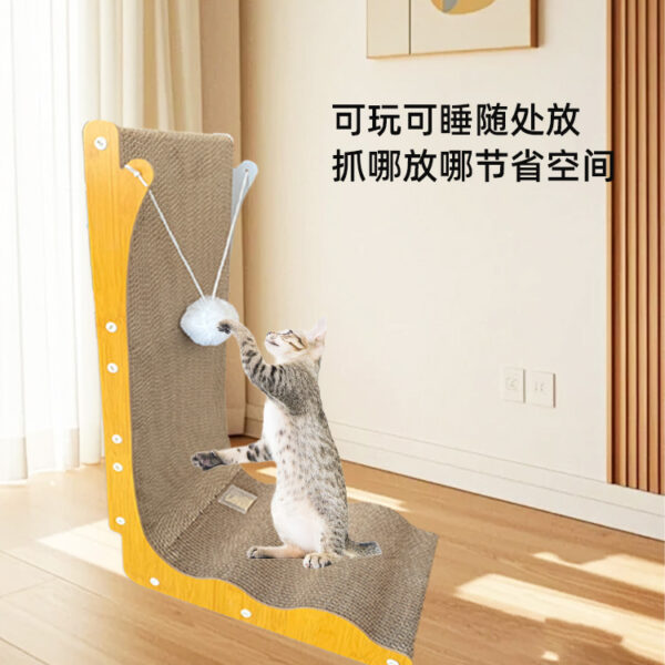 Oversized L-shaped cat scratching board with hairball - Image 10
